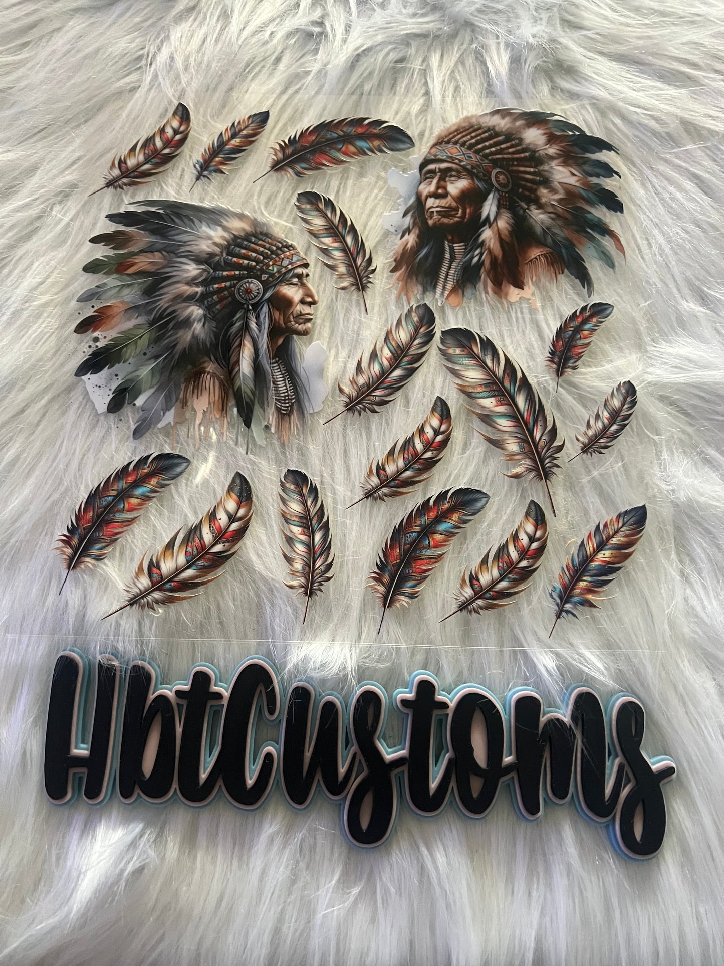 Native American Cheifs w/ Feathers 10 x 10