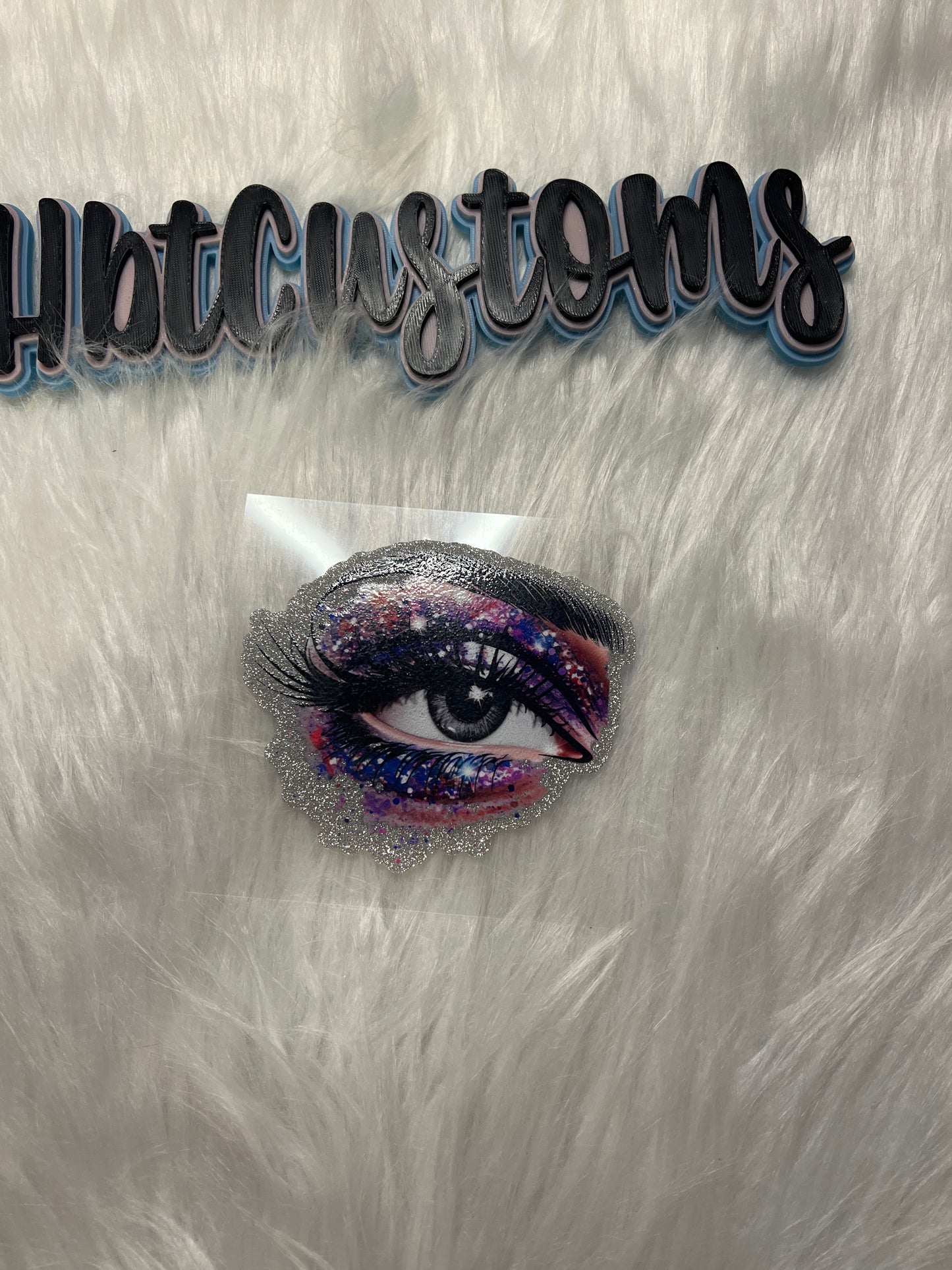 Above Purple Eye Glitter Decal