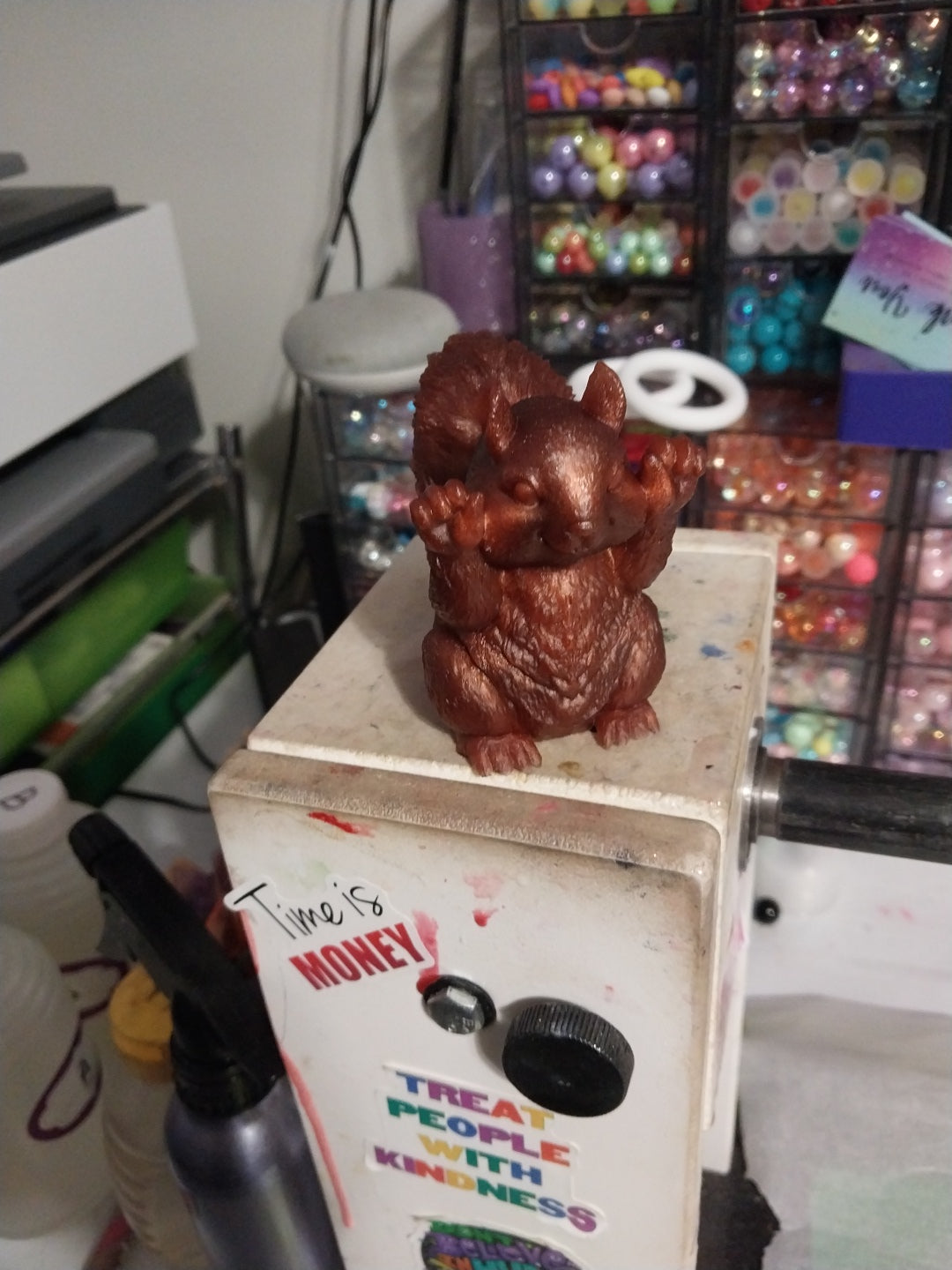 Squirrel with hands up