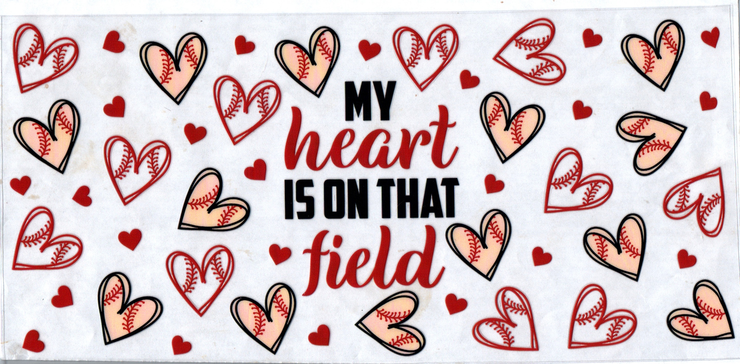 16 oz My heart is on the field baseball 10