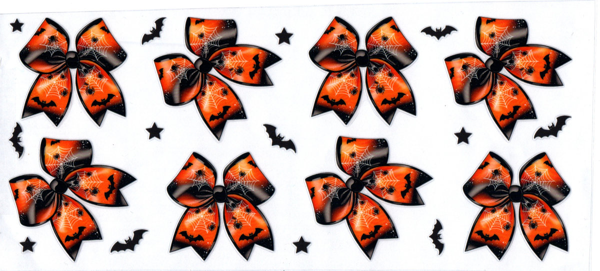 16oz orange black cobweb bows halloween 101