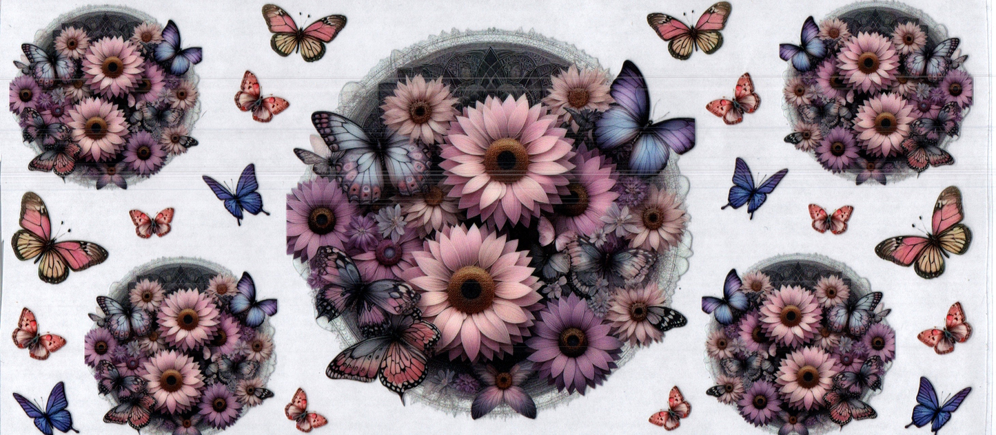 16 oz flowers 8 w/butterflies 10