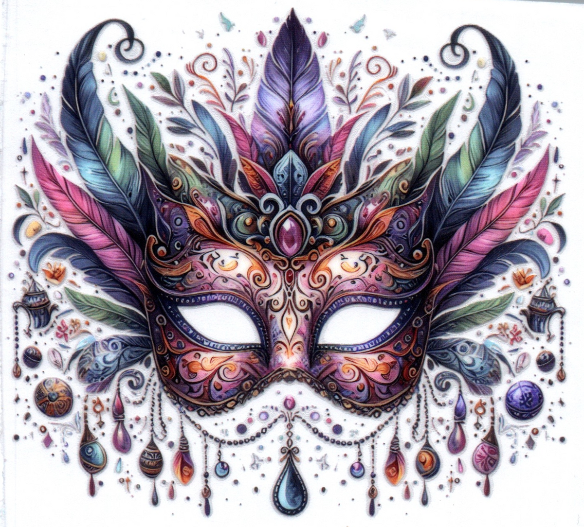 blue purple pink mardi gras mask 10