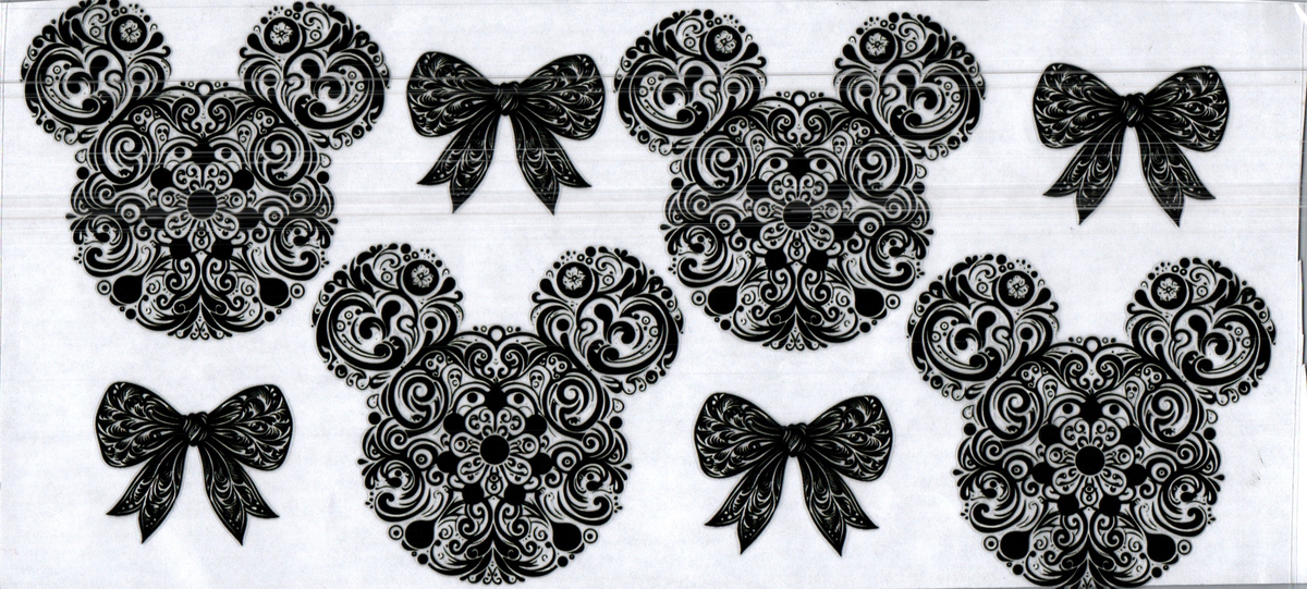 16oz Mouse head tooled leather black 105