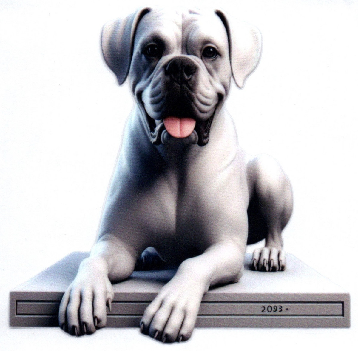 White Boxer Single Decal 10