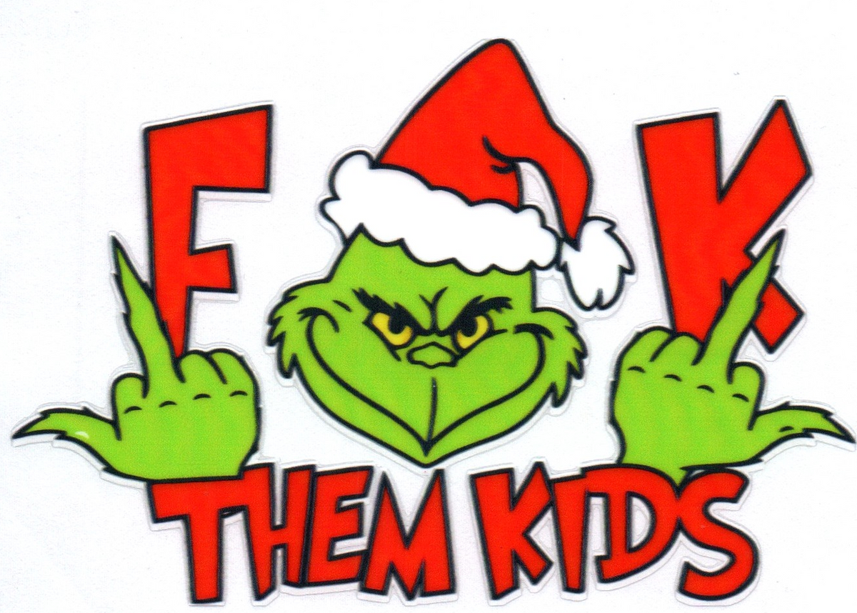 F them kids Green Guy Christmas Single Decal