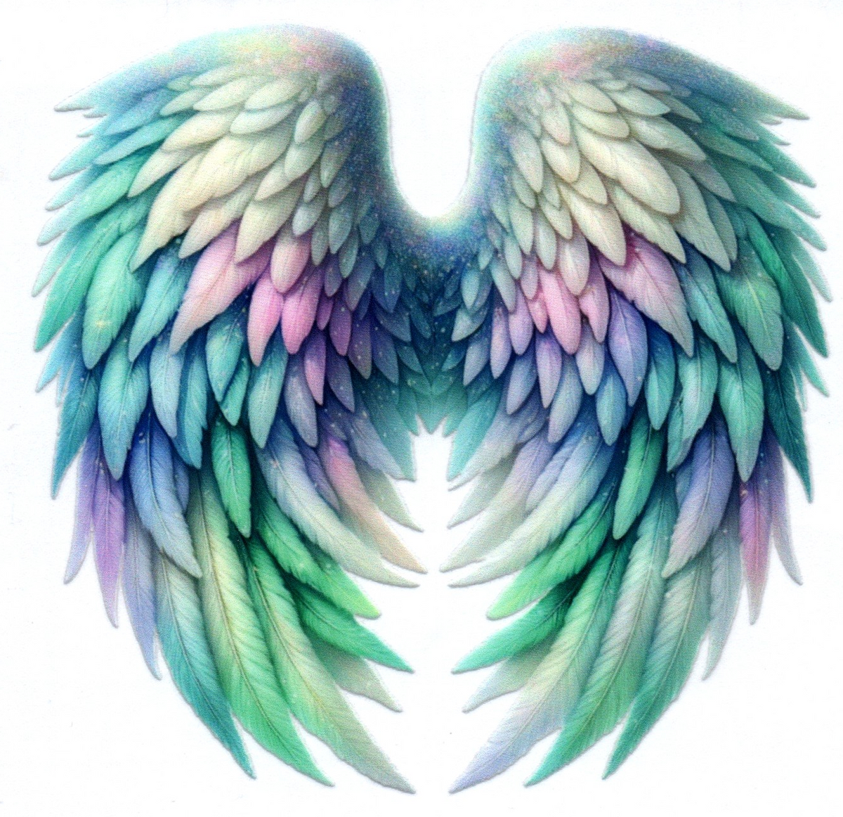 blue/green/purple/white wings Single Decal 10