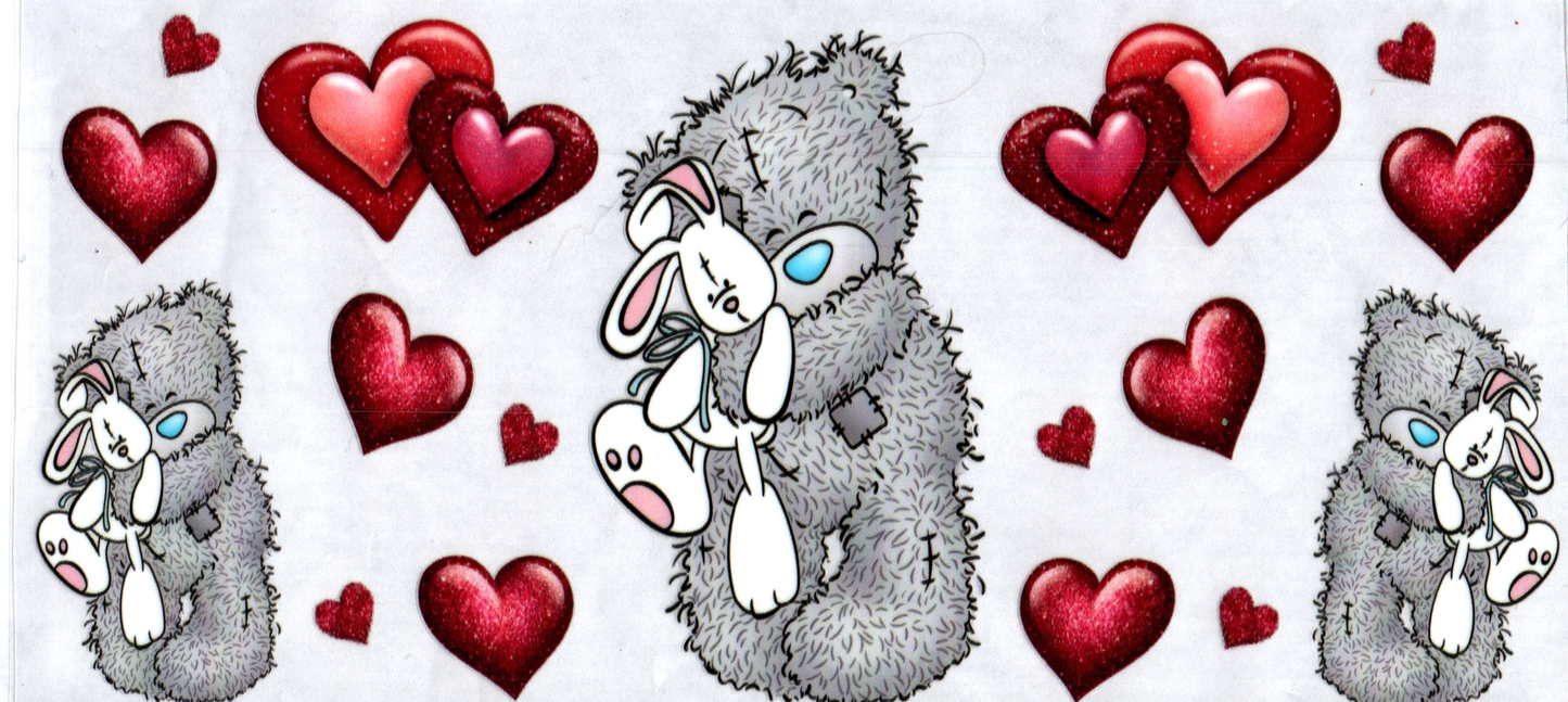 16oz Gray Bear White Bunny Kids