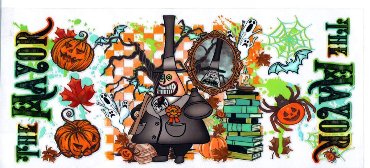 16oz the Mayor orange checkered Halloween 112