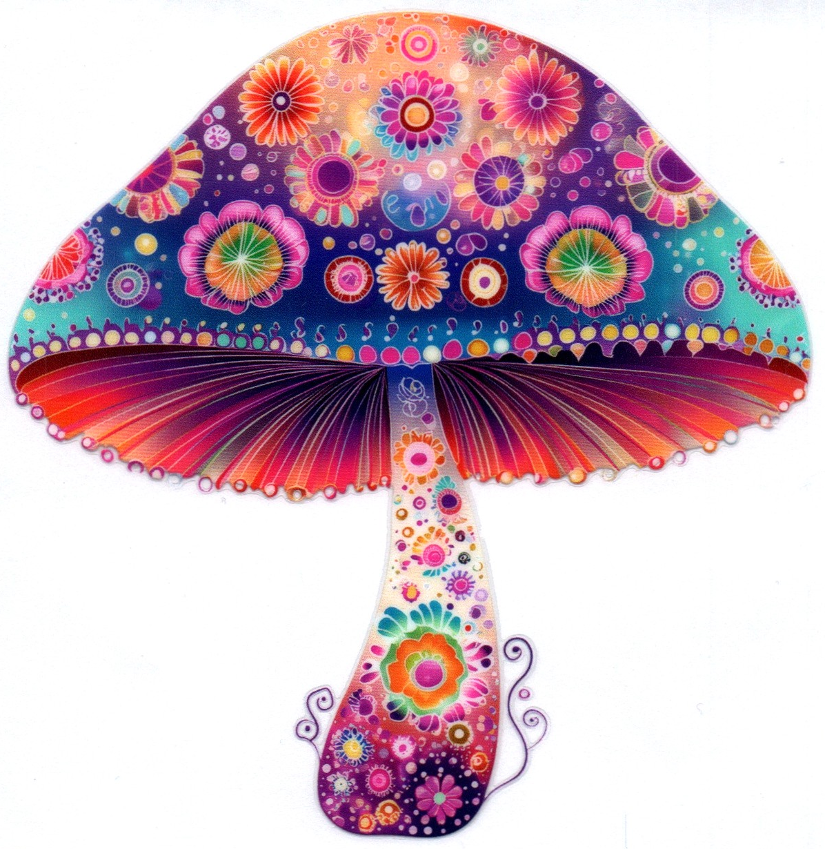 orange blue floral mushroom 11