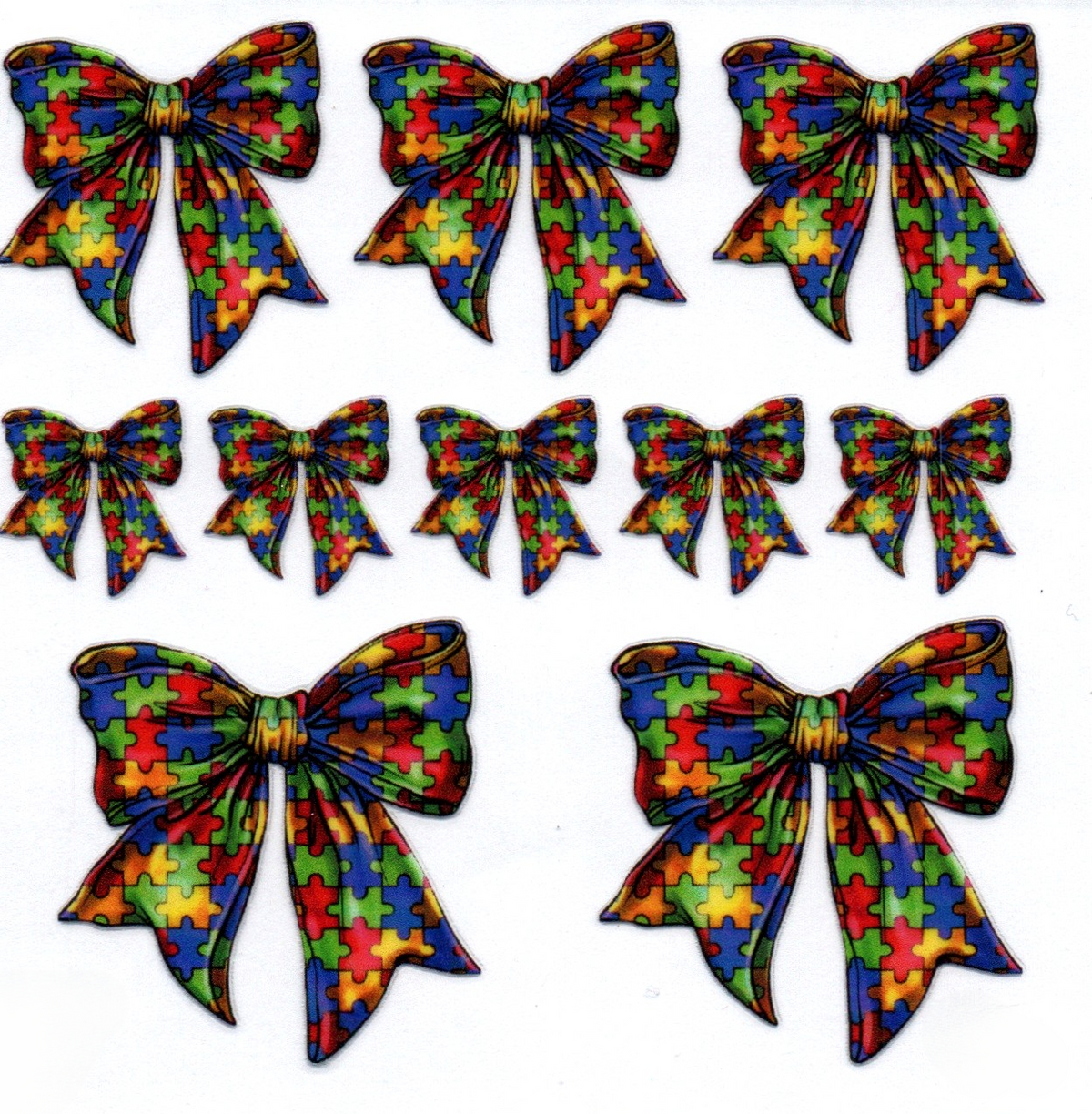 Autism Bows Single Decal 11