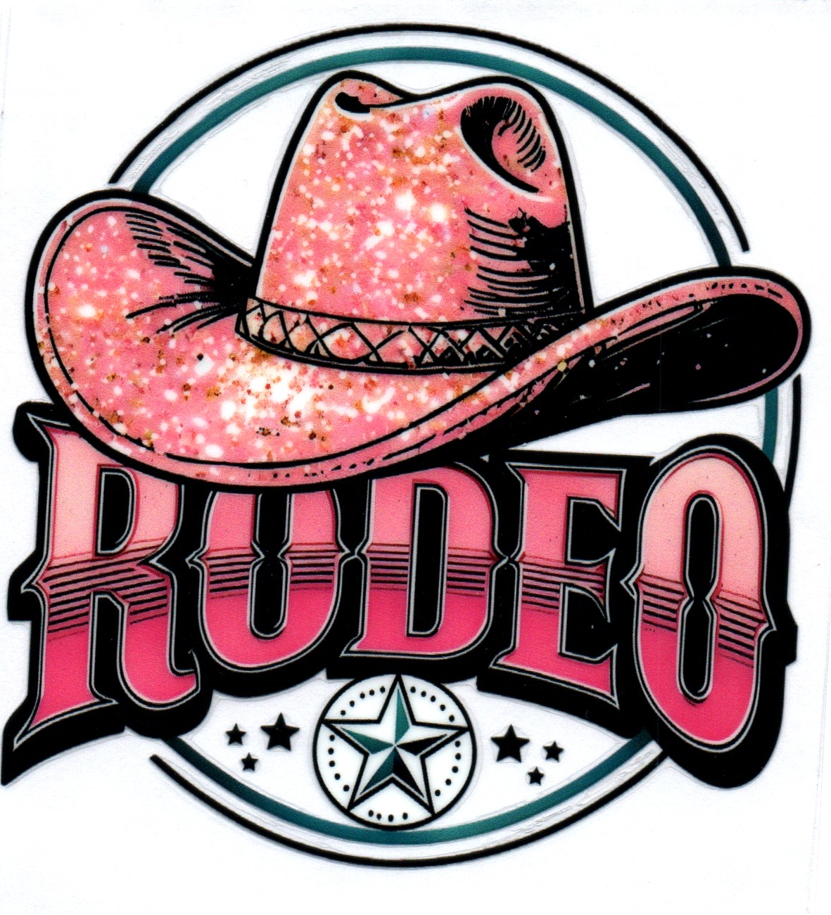 Rodeo pink hat Misc. Single Decal 118