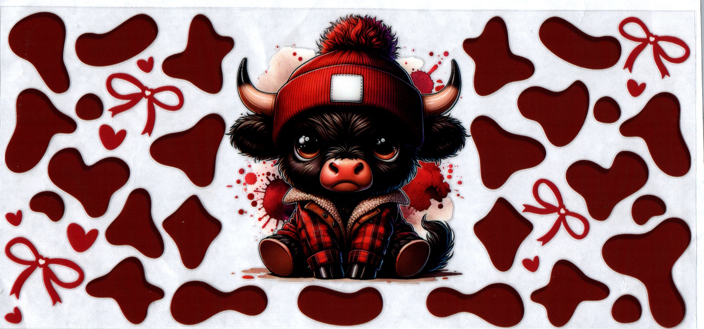16 oz brown beanie cow 122