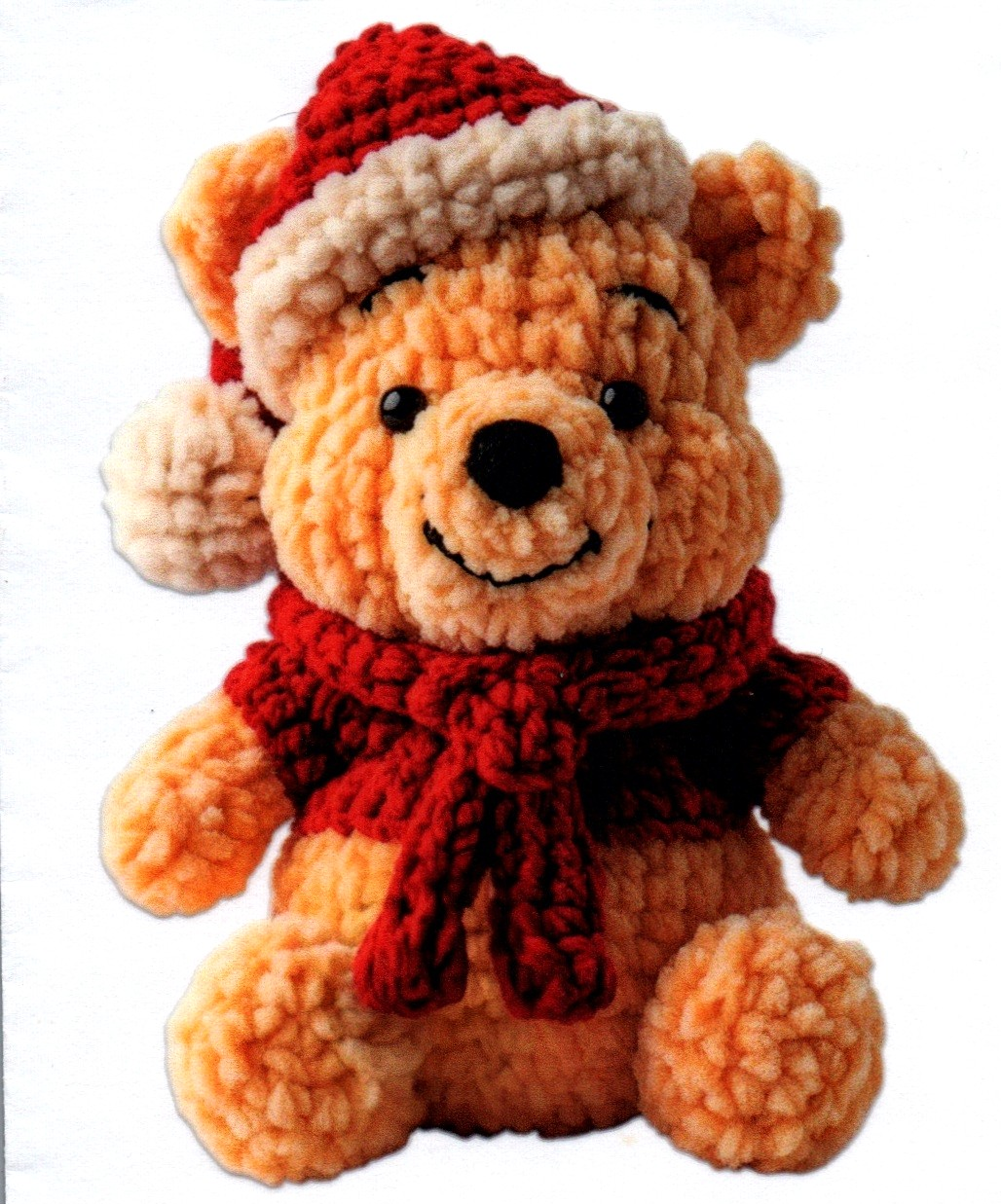 Knitted Yellow Bear Christmas Single Decal