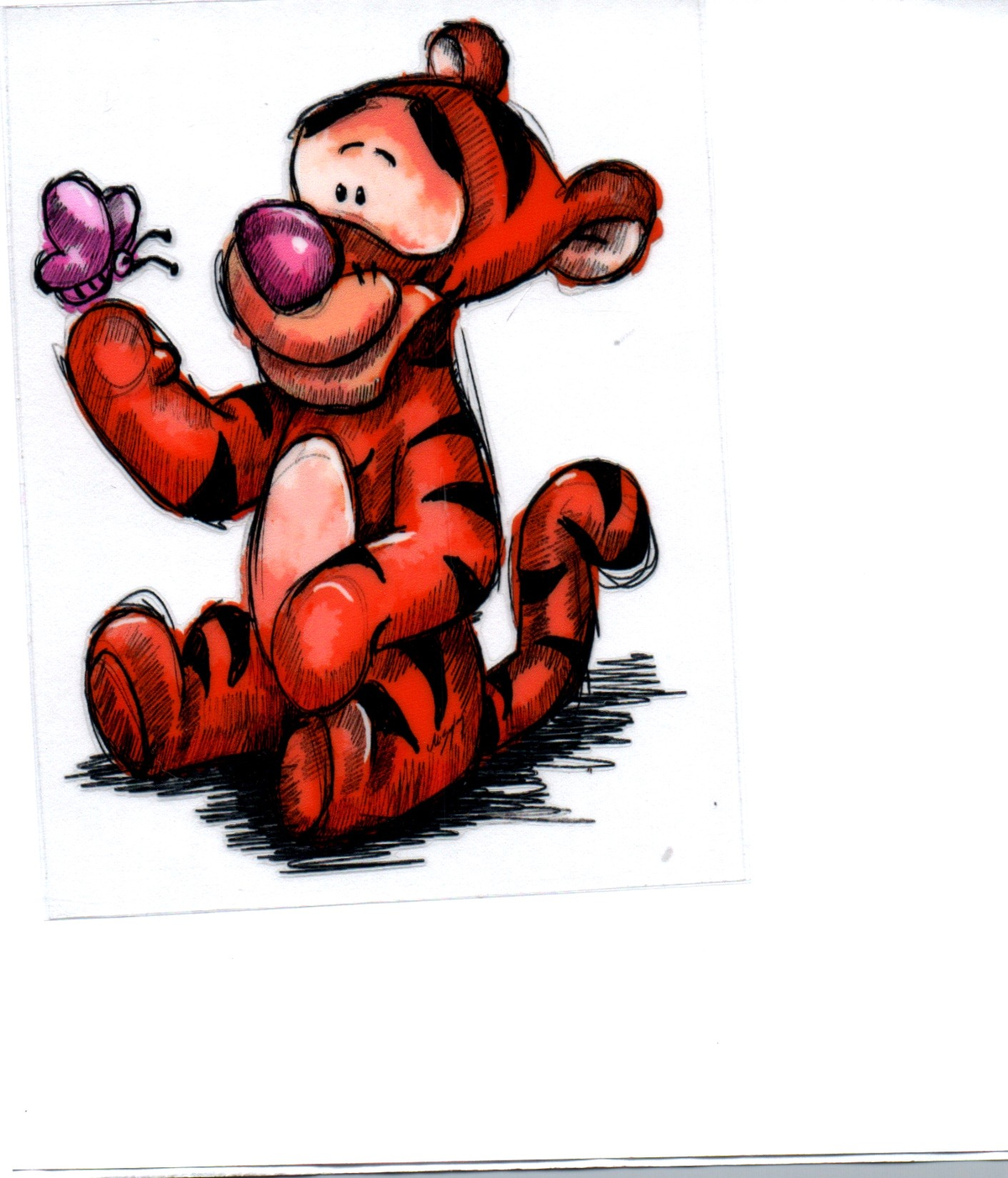 orange tiger butterfly DECALS 132