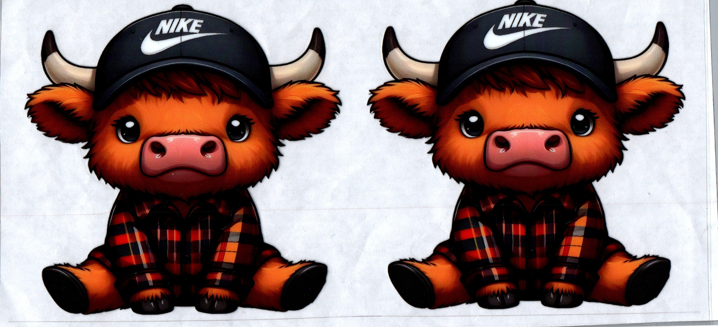 16 oz Swoosh hat & flannel Cow 135