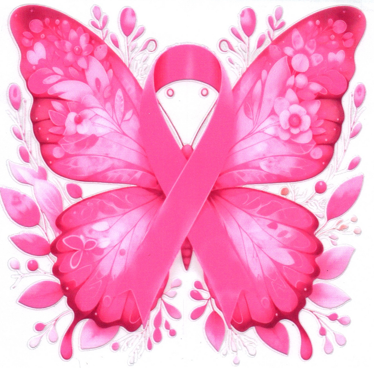 Pink Butter and Pink Ribbon Single Decal 1