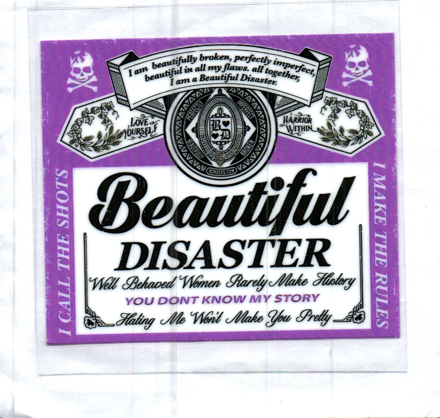 Purple Beautiful Disaster Decal