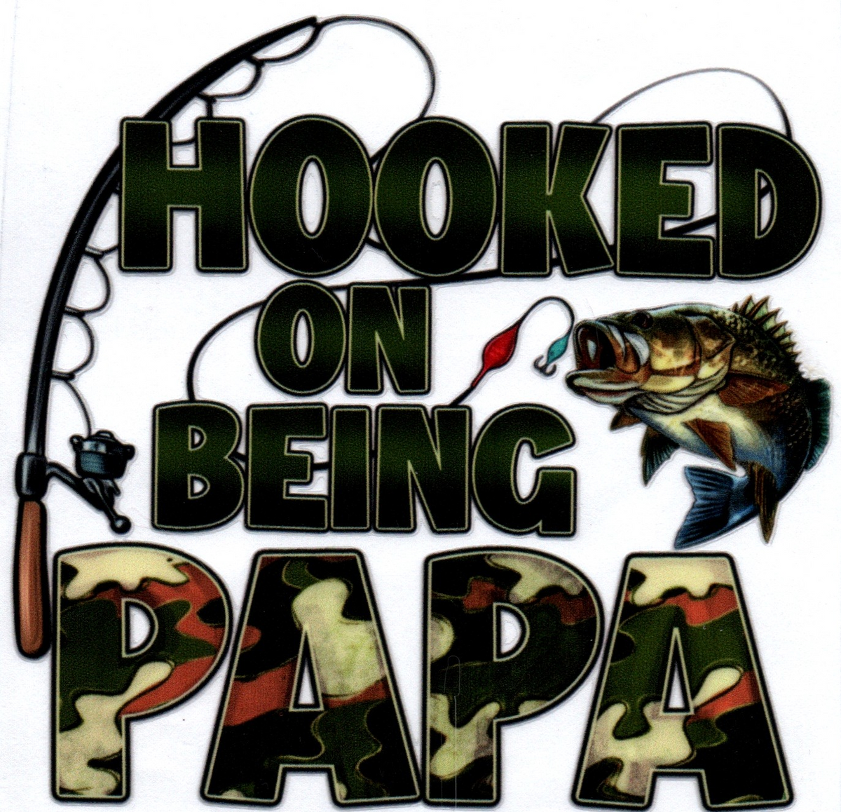 Fish Hooked on being a Papa Single Decal 147