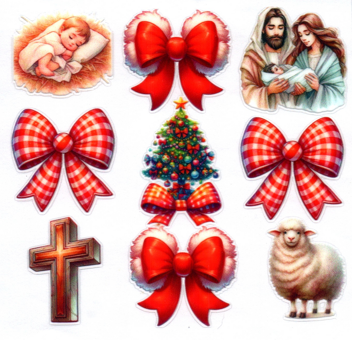 Red manger Christmas decorations Christmas Single Decal