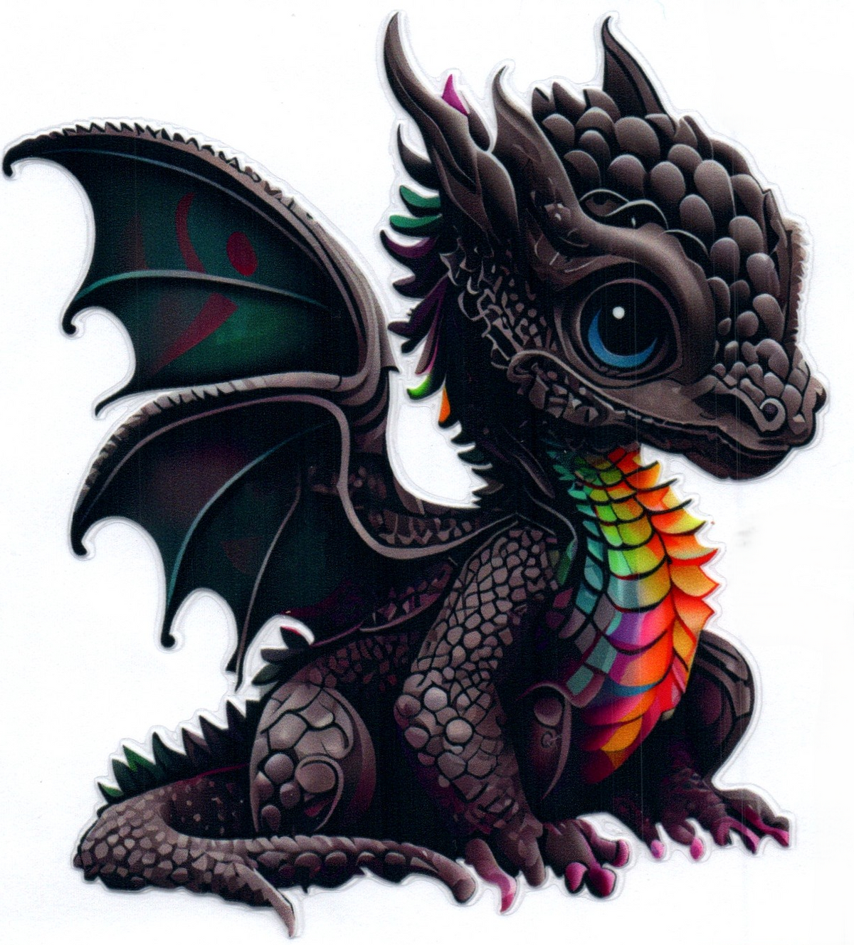 Black Dragon rainbow belly Single Decal 1