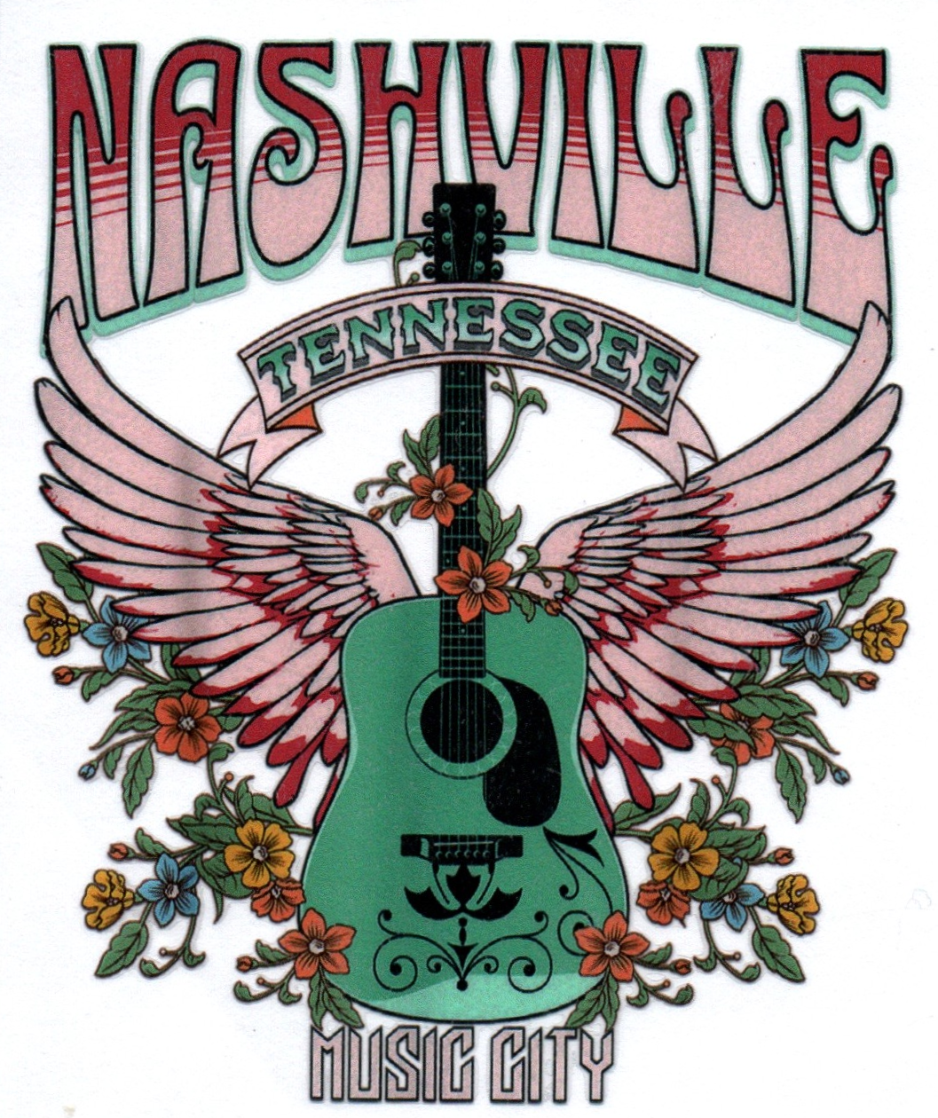 Nashville Tennessee Music City Music Single Decal