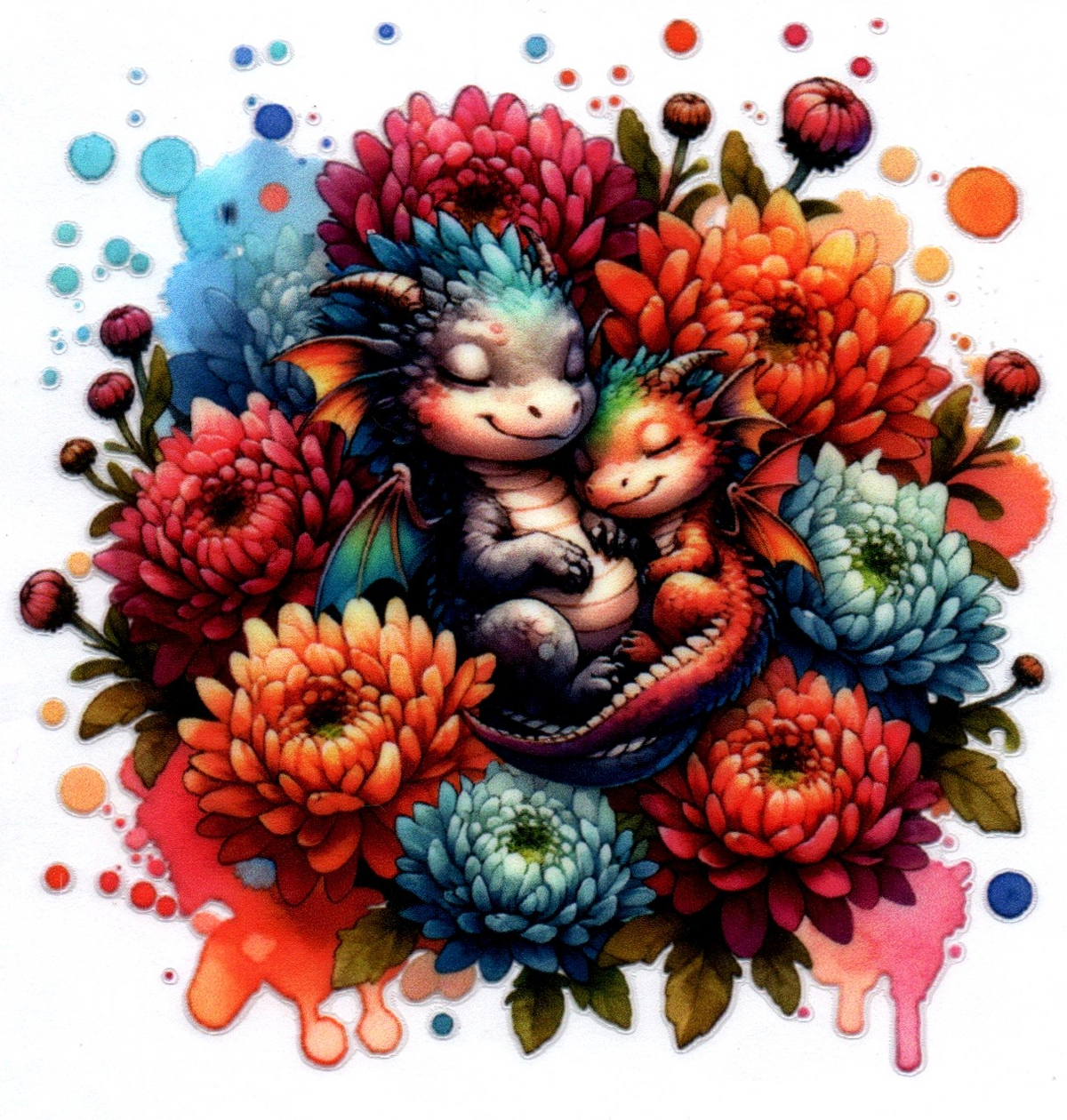 Colorful dragons Single Decal 15