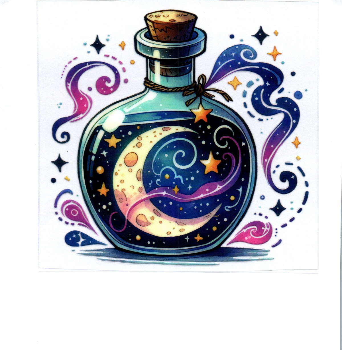 liquid bottle moon & stars Single Decal 156