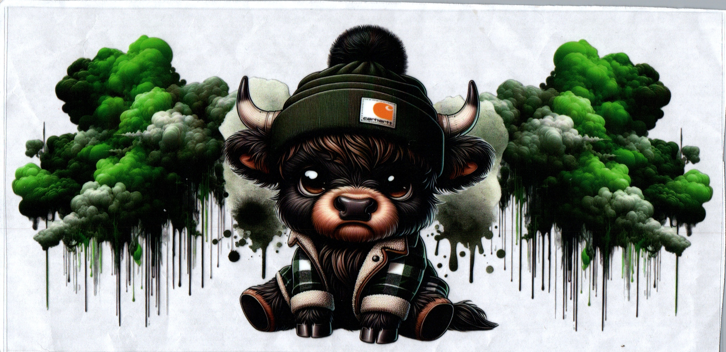 16 oz Cow in Leather Jacket with Green & Gray Smoke 157