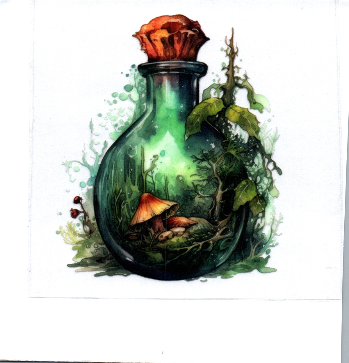 liquid bottle mushrooms Single Decal 157