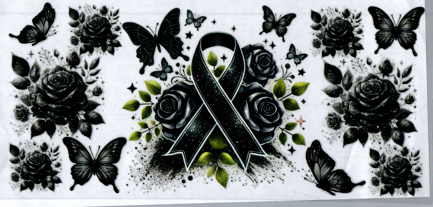 16 oz Black Awareness Ribbon 1