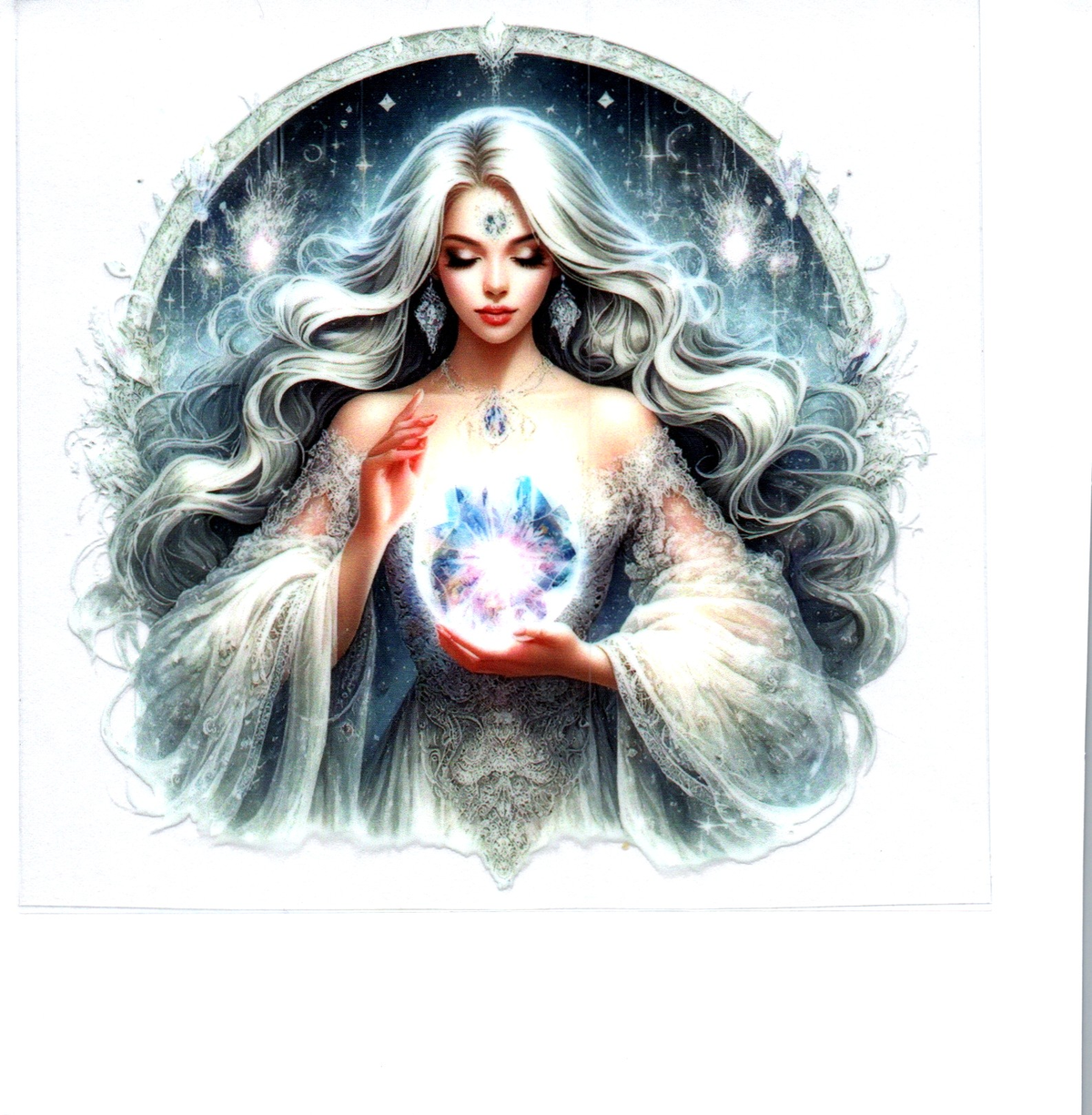 Girl w/crystal ball 2 Single Decal 166