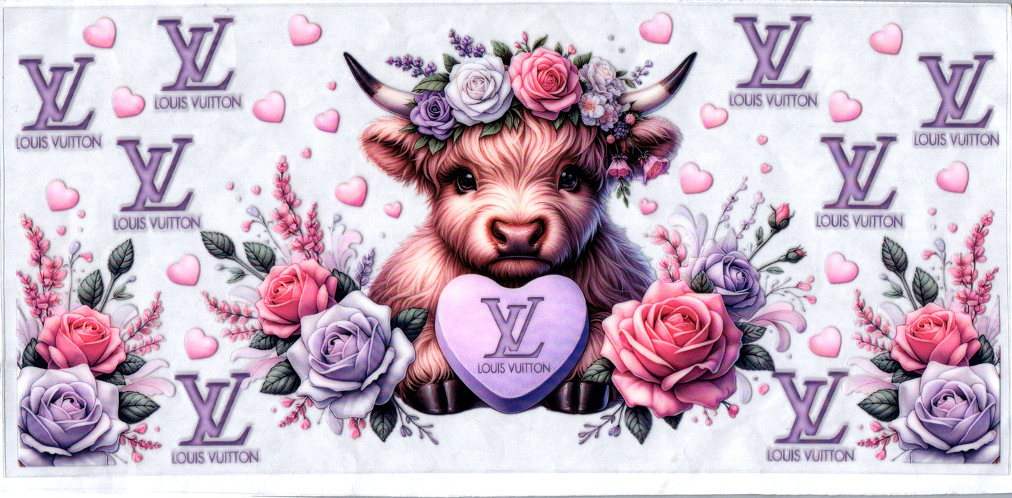16 oz VL Purple flowers cow 167