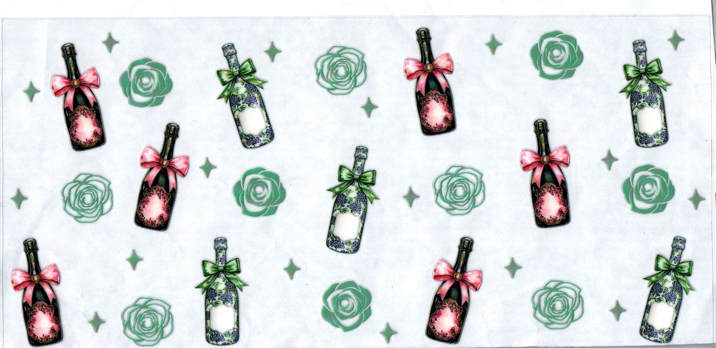 16 oz Champaign Bottles Green Alcohol 17