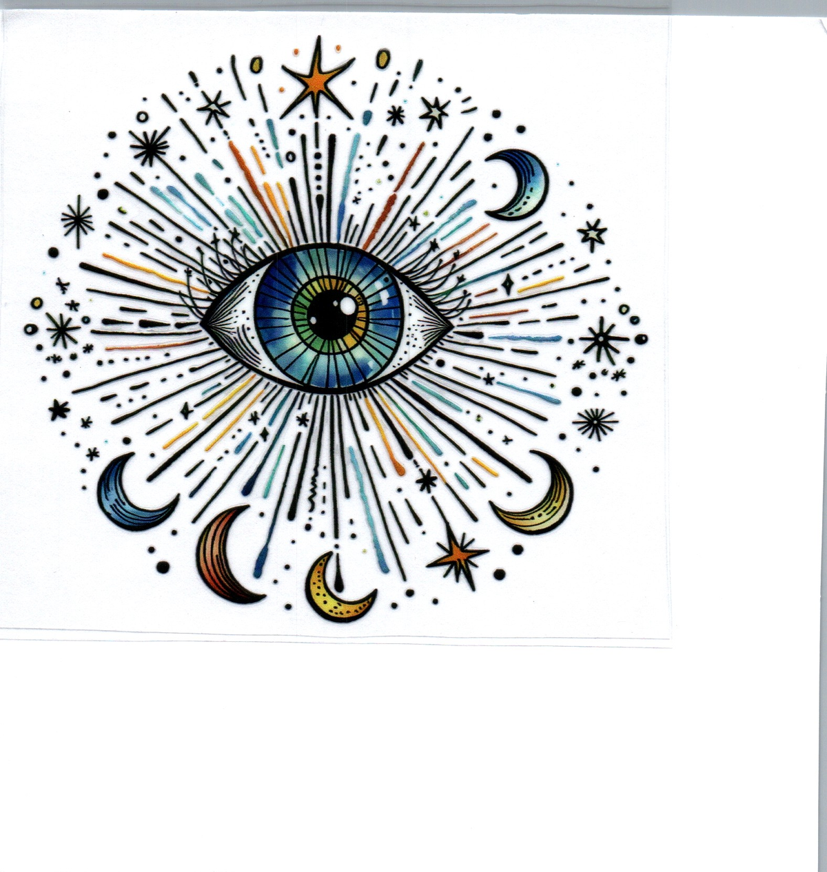 moon & stars eyeball Single Decal 171