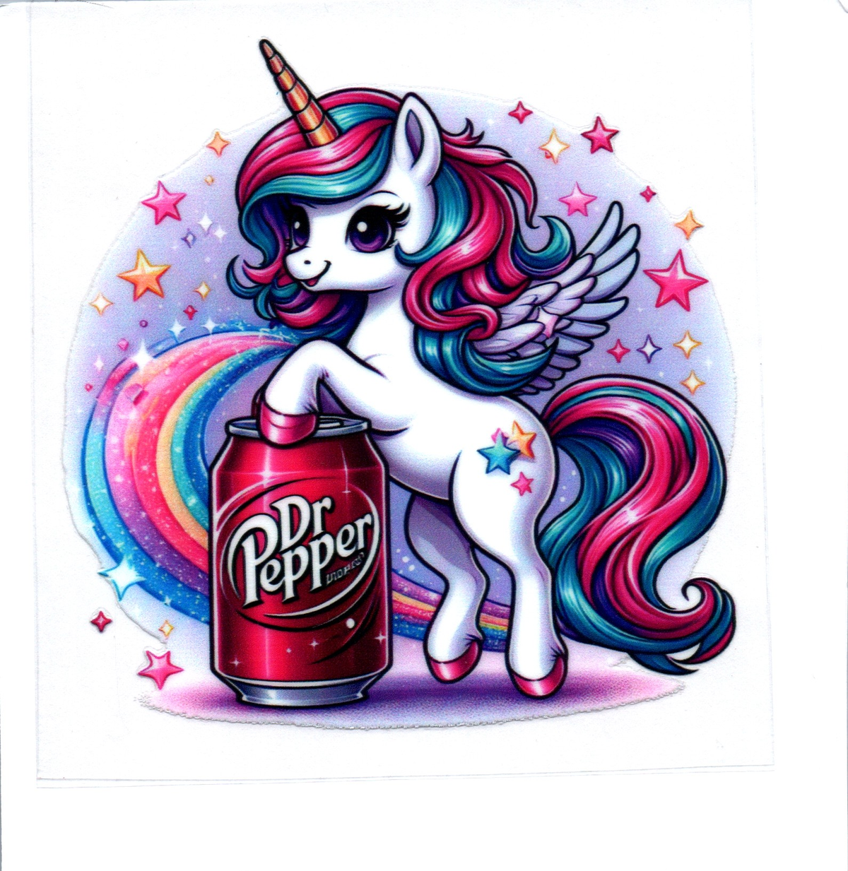 dr pepper rainbow unicorn Single Decal 175