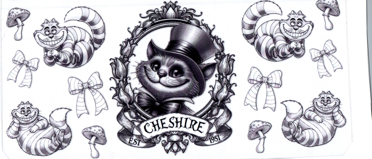 Movie - Cheshire Cat B/W 17- 16oz wrap