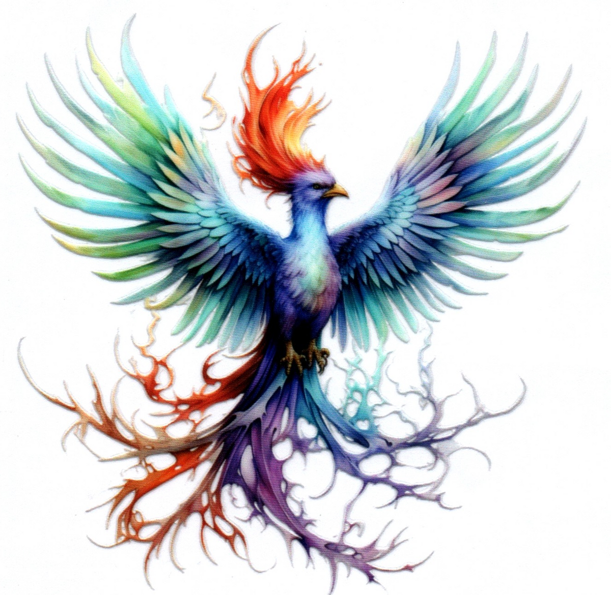 rainbow Peacock 17 Single Decal