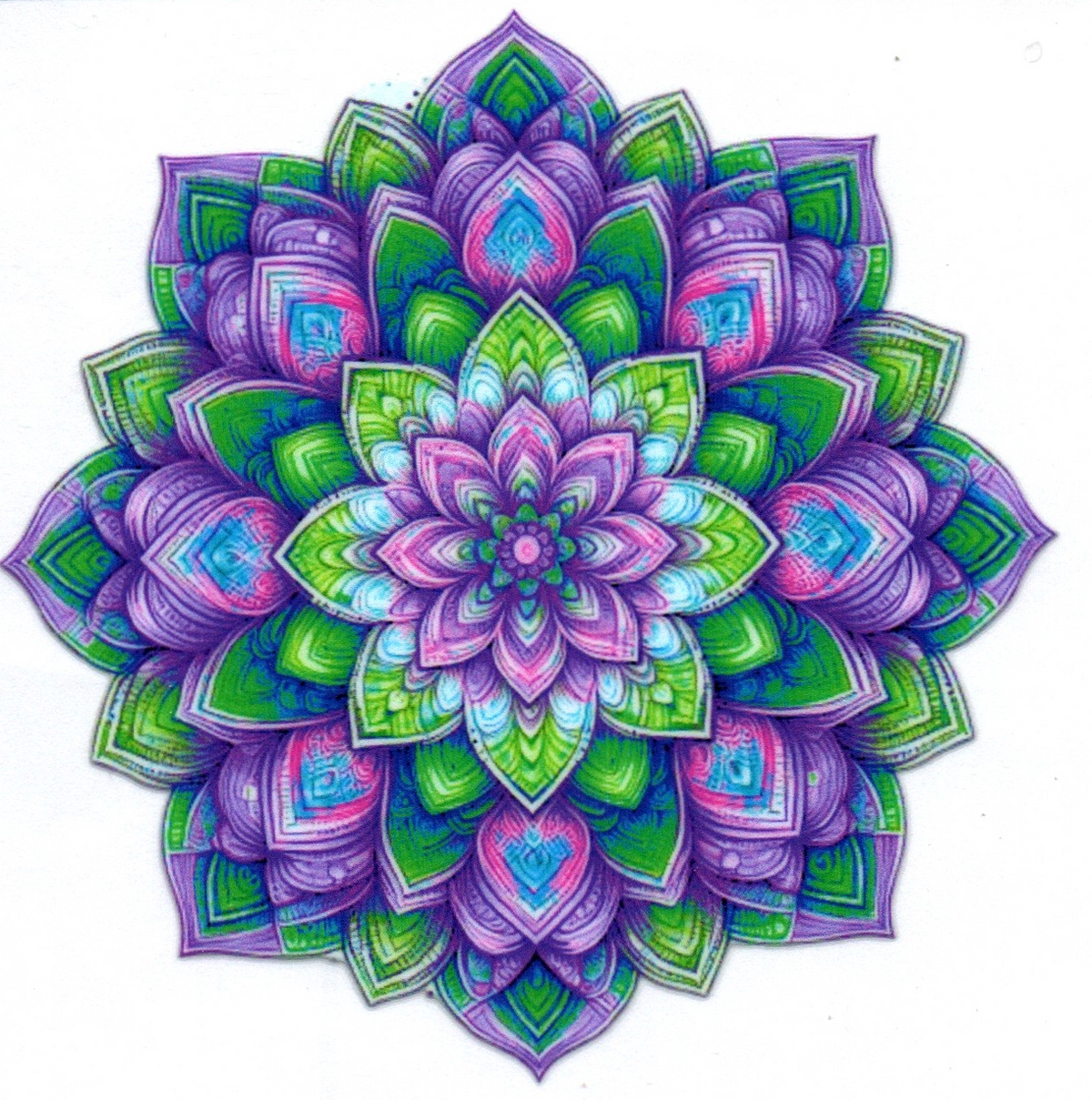 Purple/Green/Pink/Blue Mandela 1B Single Decal