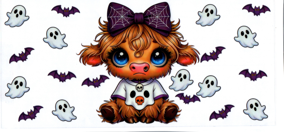 16oz highland cow cobweb bow ghosties & bats halloween 18