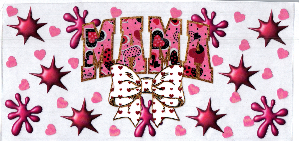 16 oz mama pink hearts red splotches assorted 18
