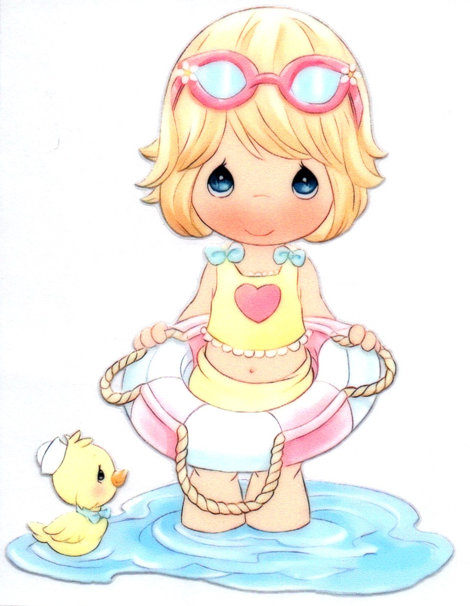 Little girl w/floaty Precious Moments 18 Single Decal