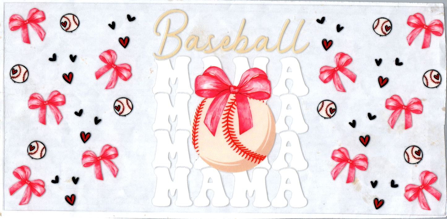 16 oz Pink bow Baseball Mama 19
