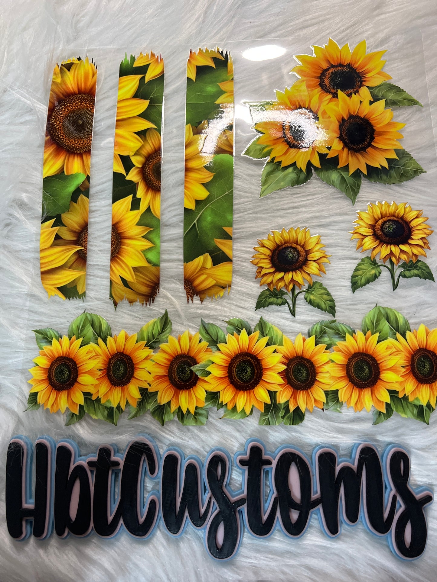 Sunflower Brush Strokes Element