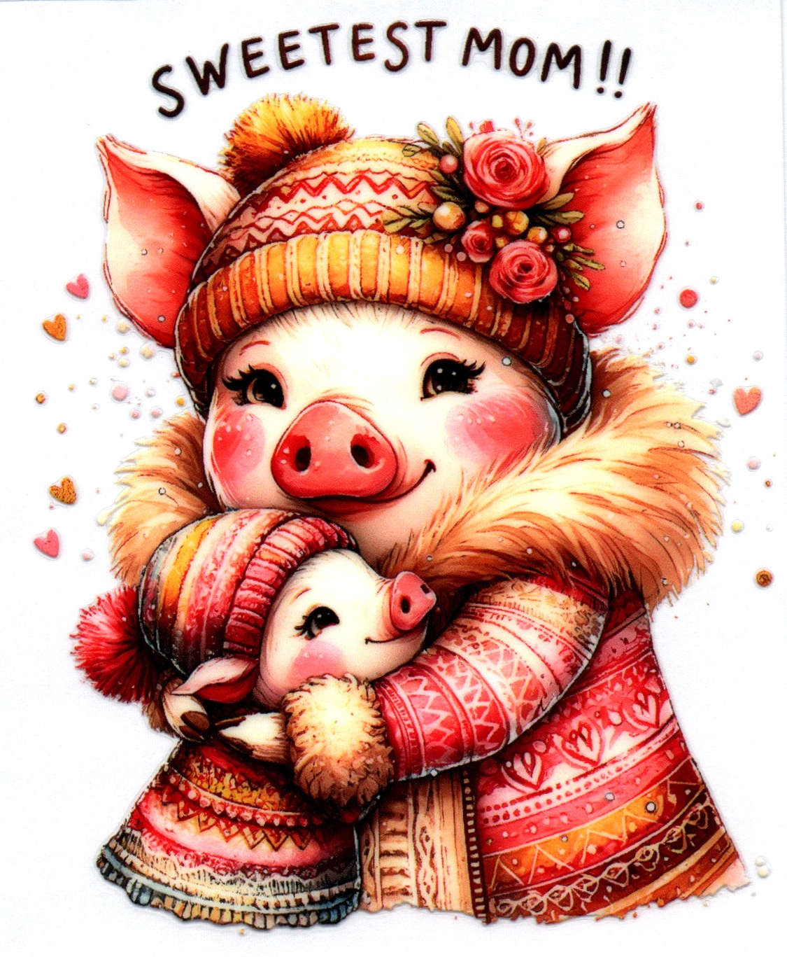 Pigs The Sweetest Mom Single Decal 2
