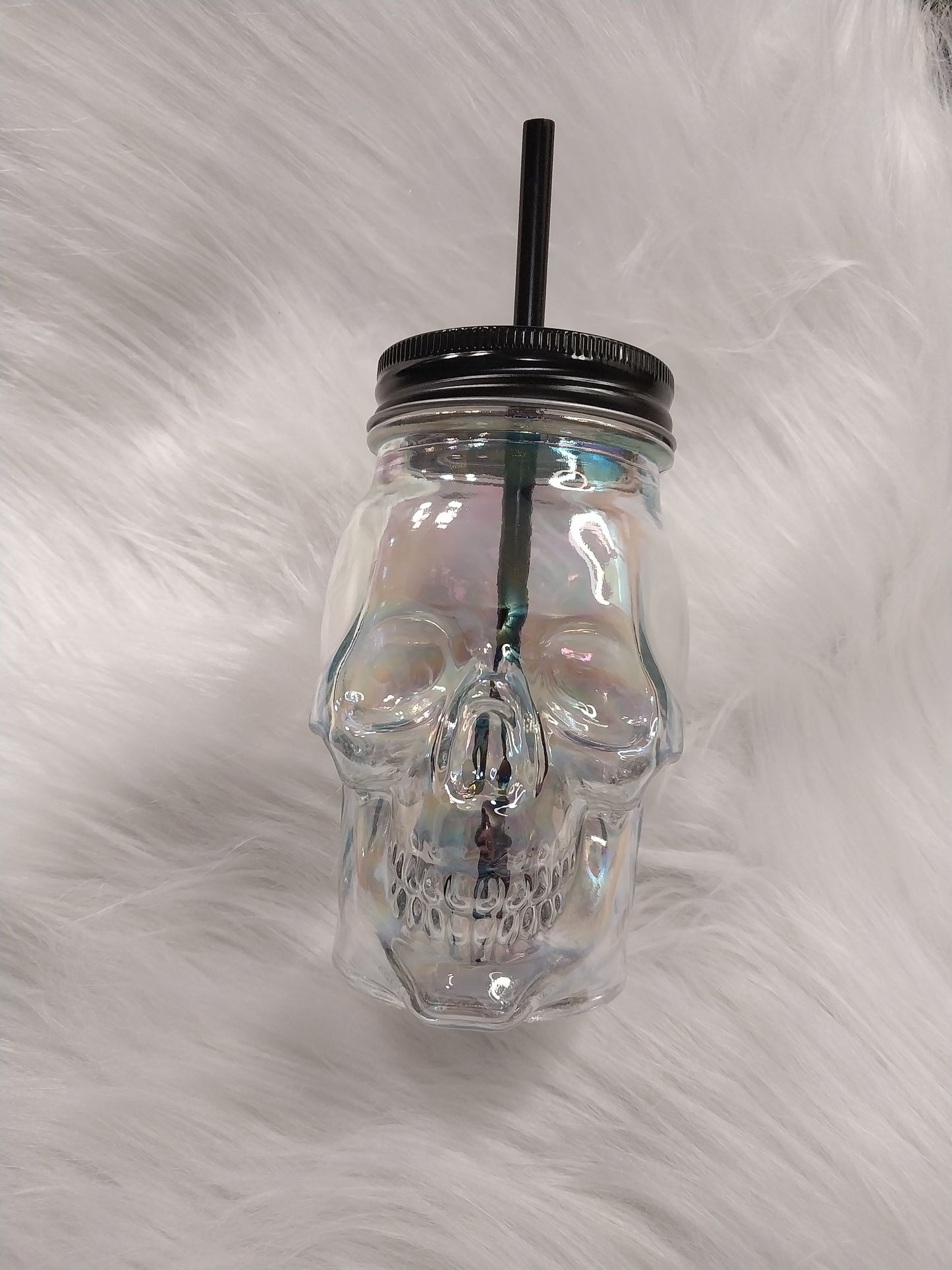 Custom Glass Skull Made to order Cup w/Straw