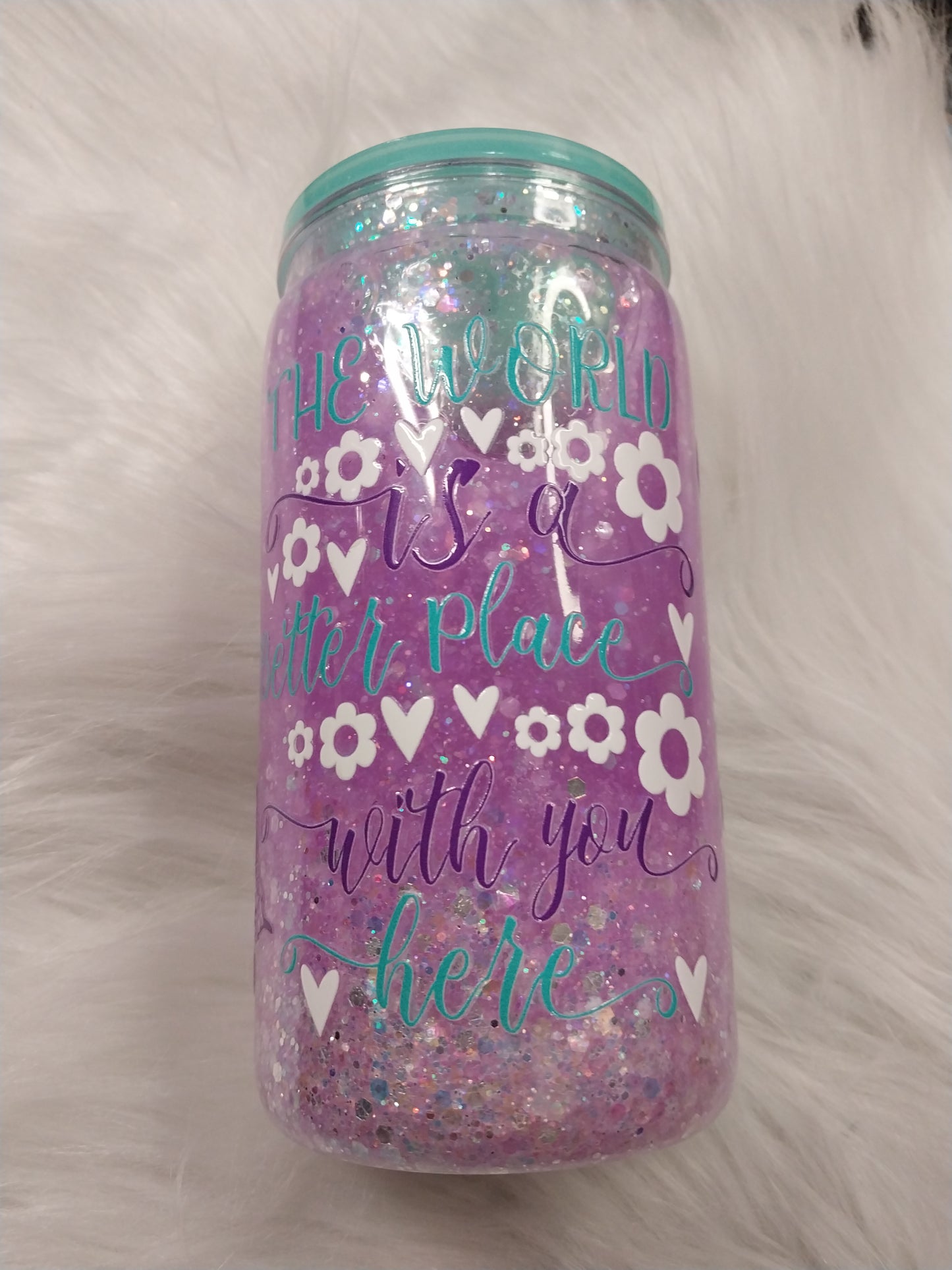 16 oz Suicide Awareness Plastic Snow Globe Tumbler