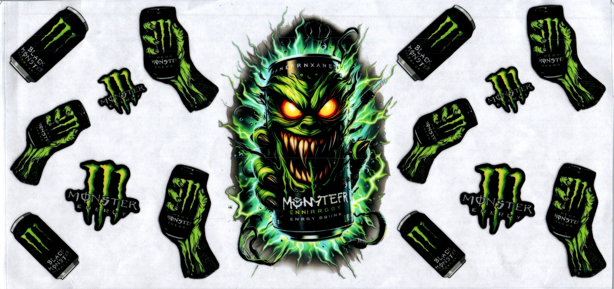 16oz flaming green monster monster energy 205
