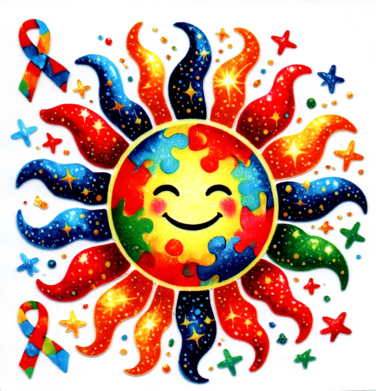 Sun Autism Single Decal 21