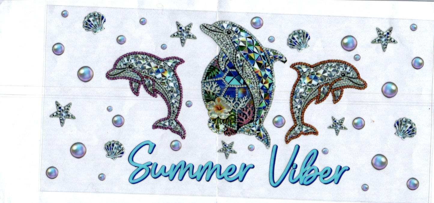 16 oz Summer Viber Jeweled Dolphins Summer 21